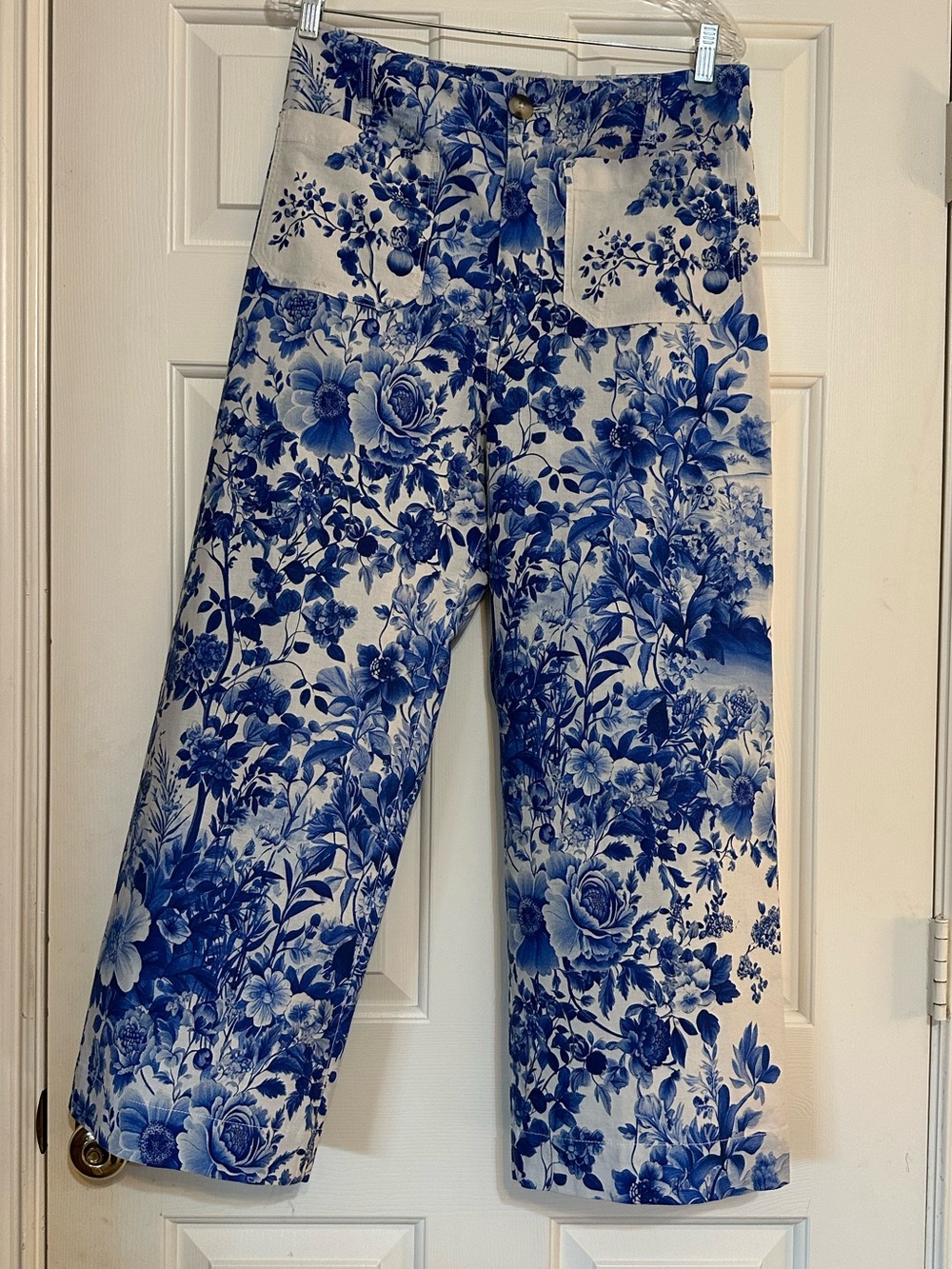 Anthropologie Maeve The Colette Linen Botanical Wide Leg Crop Pants 30 - Picture 2 of 15